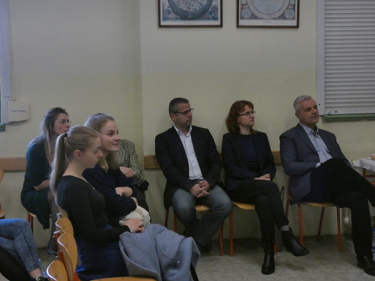 SOČ je událost i pro město: vedení města (vpravo), vedení školy (vlevo)
