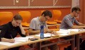 Bývalý student Gymnázia B.H.Nymburk Anselm jako rozhodčí.